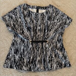 Lane Bryant Zebra Print Blouse with adjustable waist wrap